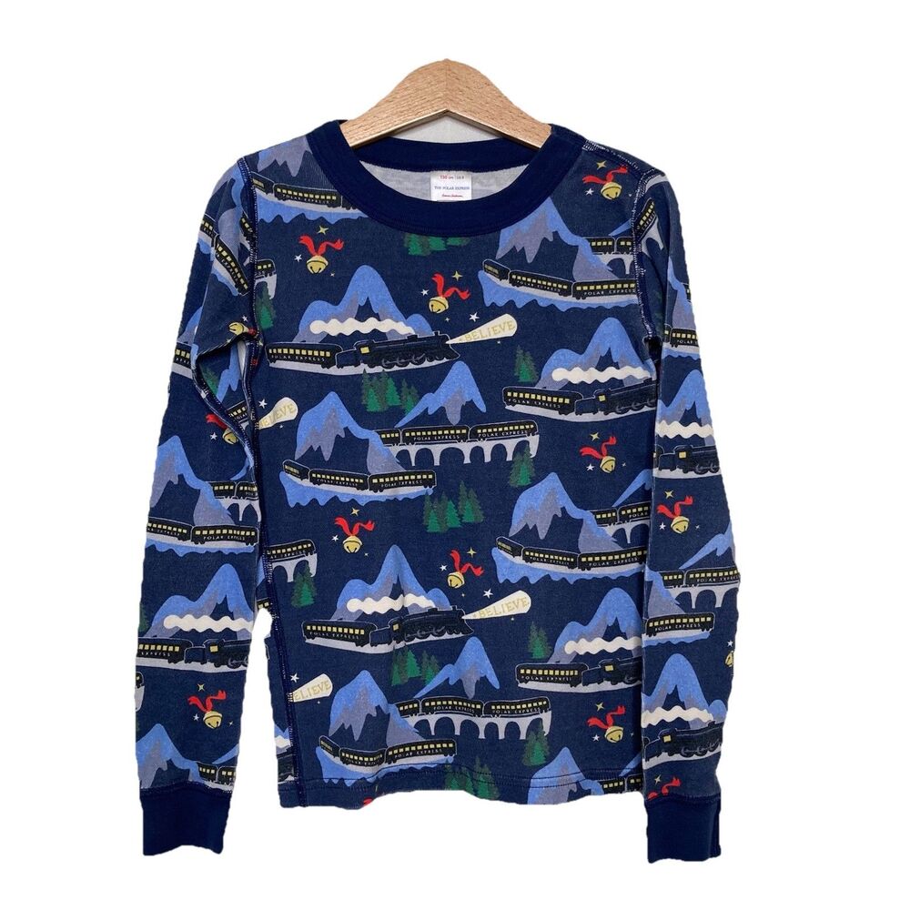 Hanna Andersson Kids Size 8 The Polar Express Christmas Pajama Top  Train